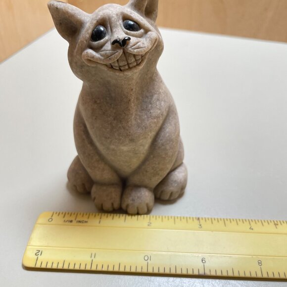 Adorable Quarry Critters Cat “Chico” 2000 Figurine Second Nature Design Big Smil - Picture 10 of 11